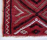 Vintage mini kilim rug in room decor setting, kilim, Turkish rug, vintage rug, portland, rug shop, bright colors, wild shaman, soft rug, bold color, Portland, Oregon, rug store, rug shop, local shop