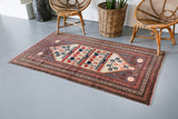 Vintage Anatolian Rug 3.7ftx6ft