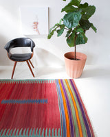 Turkish rug, vintage rug, flat weave, kilim rug, large area rug, square rug, Wild Shaman, Portland, Oregon, rug store, rug shop, local shop, bright colors, area rug, red rug, bold color