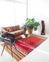 Turkish rug, vintage rug, flat weave, kilim rug, large area rug, square rug, Wild Shaman, Portland, Oregon, rug store, rug shop, local shop, bright colors, area rug, red rug, bold color