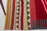 Turkish rug, vintage rug, flat weave, kilim rug, large area rug, square rug, Wild Shaman, Portland, Oregon, rug store, rug shop, local shop, bright colors, area rug, red rug, bold color