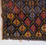 Vintage mini kilim rug in room decor setting, kilim, Turkish rug, vintage rug, portland, rug shop, bright colors, wild shaman, soft rug, bold color, Portland, Oregon, rug store, rug shop, local shop