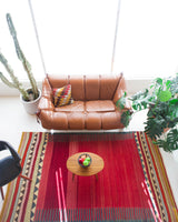 Turkish rug, vintage rug, flat weave, kilim rug, large area rug, square rug, Wild Shaman, Portland, Oregon, rug store, rug shop, local shop, bright colors, area rug, red rug, bold color