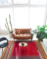 Turkish rug, vintage rug, flat weave, kilim rug, large area rug, square rug, Wild Shaman, Portland, Oregon, rug store, rug shop, local shop, bright colors, area rug, red rug, bold color