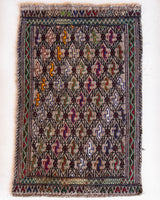 Vintage mini kilim rug in room decor setting, kilim, Turkish rug, vintage rug, portland, rug shop, bright colors, wild shaman, soft rug, bold color, Portland, Oregon, rug store, rug shop, local shop