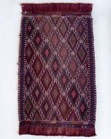 Vintage mini kilim rug in room decor setting, kilim, Turkish rug, vintage rug, portland, rug shop, bright colors, wild shaman, soft rug, bold color, Portland, Oregon, rug store, rug shop, local shop