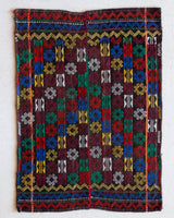 Vintage mini kilim rug in room decor setting, kilim, Turkish rug, vintage rug, portland, rug shop, bright colors, wild shaman, soft rug, bold color, Portland, Oregon, rug store, rug shop, local shop