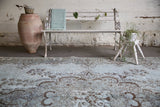 Vintage Overdyed Isparta Rug in light blue 7ftx10.6ft