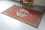 Vintage Anatolian Rug 3.9ftx6.3ft