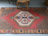 Vintage Anatolian Rug 3.9ftx6.3ft