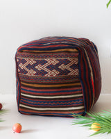 Floor pouf in a living room setting, pillow, turkish pillow, kilim pillow, home decor, decorative pillow, sham, rug pillow, decor, home decor, pouf, floor cushion, cushion, Portland, rugshop, Oregon, Wild Shaman, ottoman