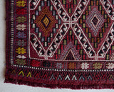 Vintage mini kilim rug in room decor setting, kilim, Turkish rug, vintage rug, portland, rug shop, bright colors, wild shaman, soft rug, bold color, Portland, Oregon, rug store, rug shop, local shop