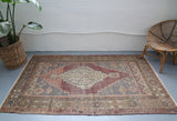 Vintage Anatolian Rug 4ftx7.4ft