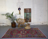 Vintage Konya Seccade Rug 4.7ftx7ft