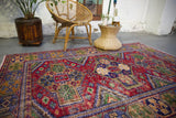 Vintage Konya Seccade Rug 4.7ftx7ft