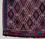 Vintage mini kilim rug in room decor setting, kilim, Turkish rug, vintage rug, portland, rug shop, bright colors, wild shaman, soft rug, bold color, Portland, Oregon, rug store, rug shop, local shop