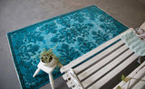 Vintage Overdyed Isparta Rug in deep blue 4ftx7ft