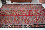 Turkish rug, vintage rug, flat weave, kilim rug, large area rug, square rug, Wild Shaman, Portland, Oregon, rug store, rug shop, local shop, bright colors, area rug, orange rug, bold color