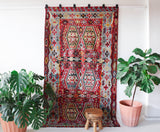 Turkish rug, vintage rug, flat weave, kilim rug, large area rug, square rug, Wild Shaman, Portland, Oregon, rug store, rug shop, local shop, bright colors, area rug, orange rug, bold color