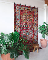 Turkish rug, vintage rug, flat weave, kilim rug, large area rug, square rug, Wild Shaman, Portland, Oregon, rug store, rug shop, local shop, bright colors, area rug, orange rug, bold color