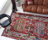 Turkish rug, vintage rug, flat weave, kilim rug, large area rug, square rug, Wild Shaman, Portland, Oregon, rug store, rug shop, local shop, bright colors, area rug, orange rug, bold color