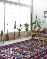 Vintage Turkish rug in a living room setting, pile rug, Turkish rug, vintage rug, portland, rug shop, bright colors, wild shaman, soft rug, bold color, Portland, Oregon, rug store, rug shop, local shop, antique rug