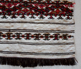 Vintage mini kilim rug in room decor setting, kilim, Turkish rug, vintage rug, portland, rug shop, bright colors, wild shaman, soft rug, bold color, Portland, Oregon, rug store, rug shop, local shop