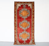 Old Anatolian Runner Rug 4.10ftx11ft