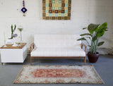 Vintage Faded Anatolian Turkish Rug 3.1ftx6.3ft