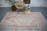 Vintage Turkish Faded Anatolian Rug 4.5ftx8ft