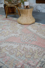 Vintage Turkish Faded Anatolian Rug 4.5ftx8ft