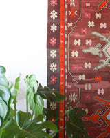 old rug, antique rug, earthy colors, faded colors, Turkish rug, vintage rug, flat weave, kilim rug, large area rug, square rug, Wild Shaman, Portland, Oregon, rug store, rug shop, local shop