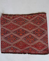 Vintage mini kilim rug in room decor setting, kilim, Turkish rug, vintage rug, portland, rug shop, bright colors, wild shaman, soft rug, bold color, Portland, Oregon, rug store, rug shop, local shop