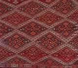 Vintage mini kilim rug in room decor setting, kilim, Turkish rug, vintage rug, portland, rug shop, bright colors, wild shaman, soft rug, bold color, Portland, Oregon, rug store, rug shop, local shop