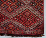 Vintage mini kilim rug in room decor setting, kilim, Turkish rug, vintage rug, portland, rug shop, bright colors, wild shaman, soft rug, bold color, Portland, Oregon, rug store, rug shop, local shop