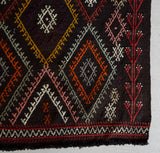 Vintage mini kilim rug in room decor setting, kilim, Turkish rug, vintage rug, portland, rug shop, bright colors, wild shaman, soft rug, bold color, Portland, Oregon, rug store, rug shop, local shop