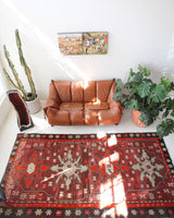 old rug, antique rug, earthy colors, faded colors, Turkish rug, vintage rug, flat weave, kilim rug, large area rug, square rug, Wild Shaman, Portland, Oregon, rug store, rug shop, local shop