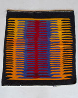 Vintage mini kilim rug in room decor setting, kilim, Turkish rug, vintage rug, portland, rug shop, bright colors, wild shaman, soft rug, bold color, Portland, Oregon, rug store, rug shop, local shop