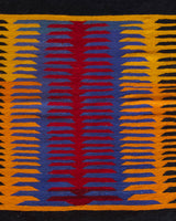 Vintage mini kilim rug in room decor setting, kilim, Turkish rug, vintage rug, portland, rug shop, bright colors, wild shaman, soft rug, bold color, Portland, Oregon, rug store, rug shop, local shop