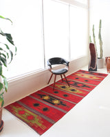 Turkish rug, vintage rug, flat weave, kilim rug, large area rug, square rug, Wild Shaman, Portland, Oregon, rug store, rug shop, local shop,  bright colors, area rug, bold color