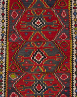 Vintage mini kilim rug in room decor setting, kilim, Turkish rug, vintage rug, portland, rug shop, bright colors, wild shaman, soft rug, bold color, Portland, Oregon, rug store, rug shop, local shop