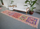 Vintage Kurdish Herki Runner 2.10ftx12.5ft