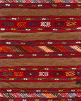 Vintage mini kilim rug in room decor setting, kilim, Turkish rug, vintage rug, portland, rug shop, bright colors, wild shaman, soft rug, bold color, Portland, Oregon, rug store, rug shop, local shop