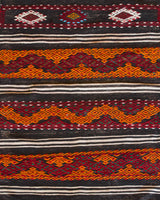 Vintage mini kilim rug in room decor setting, kilim, Turkish rug, vintage rug, portland, rug shop, bright colors, wild shaman, soft rug, bold color, Portland, Oregon, rug store, rug shop, local shop