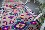 Vintage Kurdish Herki Runner 2.10ftx12.5ft