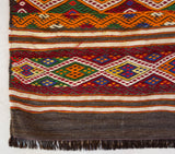 Vintage mini kilim rug in room decor setting, kilim, Turkish rug, vintage rug, portland, rug shop, bright colors, wild shaman, soft rug, bold color, Portland, Oregon, rug store, rug shop, local shop