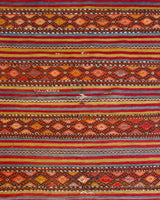 Vintage mini kilim rug in room decor setting, kilim, Turkish rug, vintage rug, portland, rug shop, bright colors, wild shaman, soft rug, bold color, Portland, Oregon, rug store, rug shop, local shop