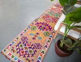 Vintage Kurdish Herki Runner 2.10ftx12.5ft