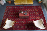 old rug, antique rug, Turkish rug, Portland, Oregon, rug store, rug shop, local shop, bright colors, wild shaman, large rug, area rug, red rug, bold color, baluch rug, burgundy, dark red