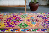 Vintage Kurdish Herki Runner 2.10ftx12.5ft